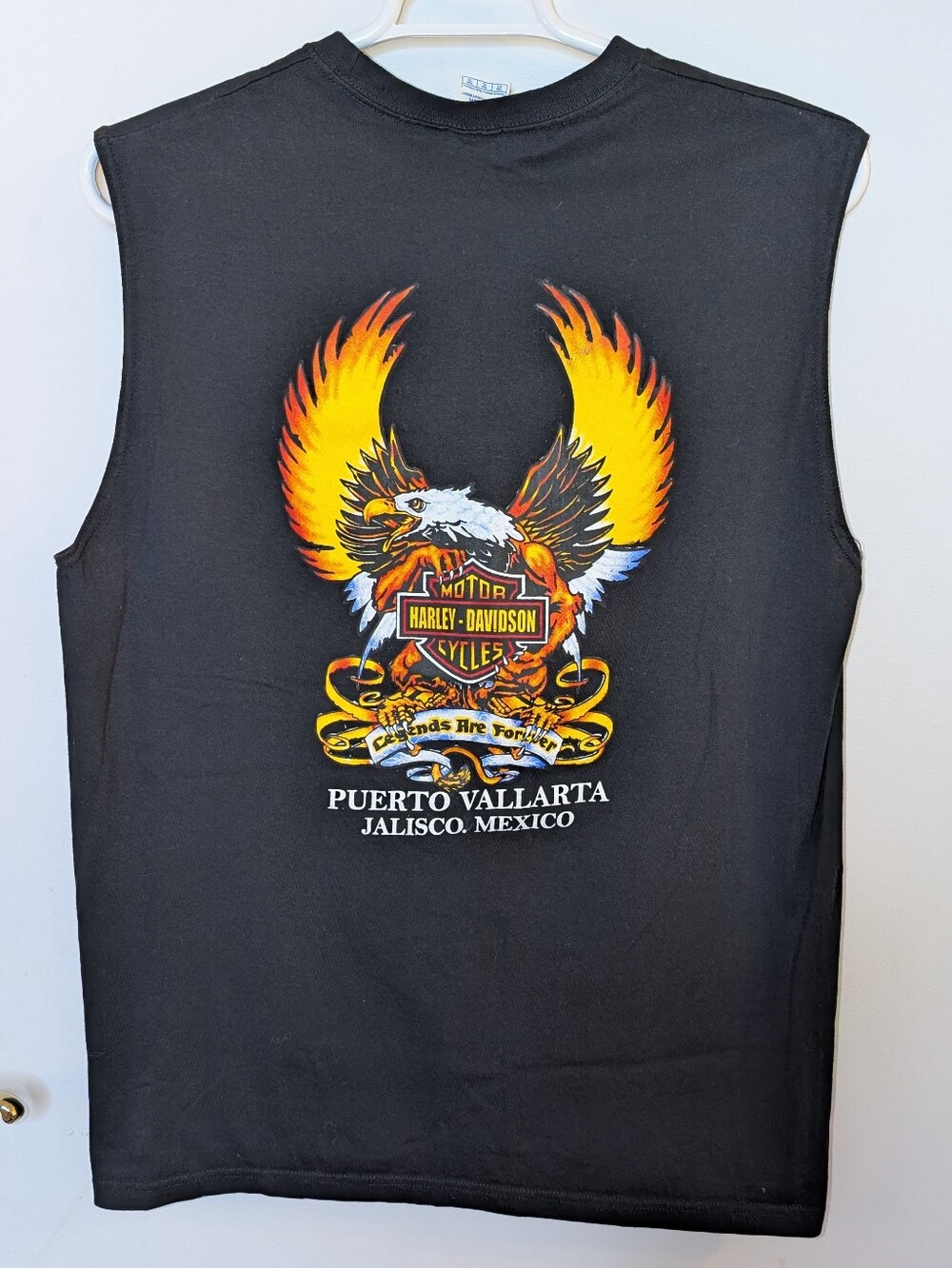 Harley Davidson XL Sleeveless Yazbek Black Legends Are Forever Eagle Muscle Tank